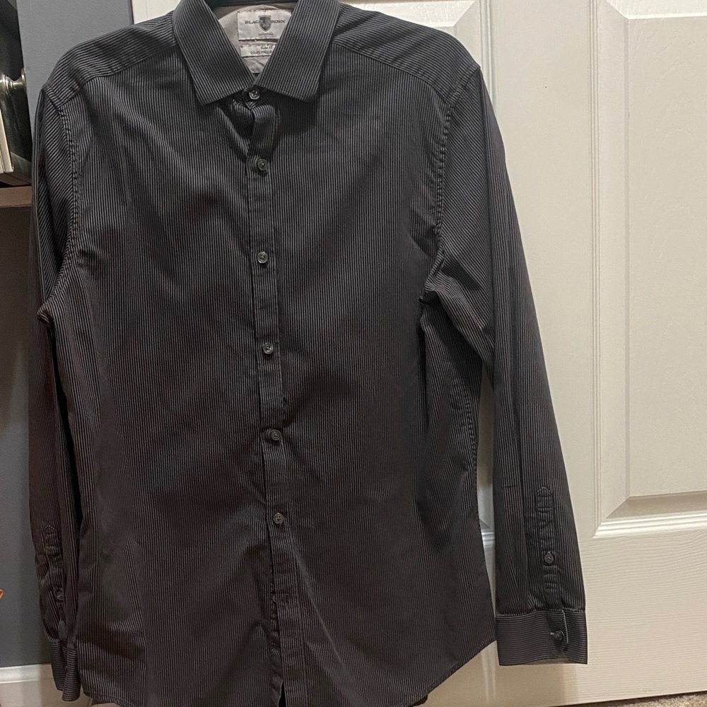 Essentials Men's Dark Gray Striped Shirt